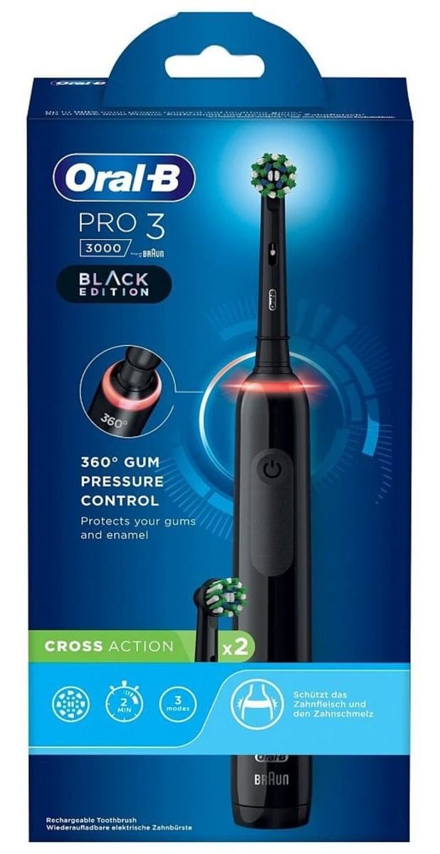 Oral-B Pro 3 3000 CrossAction, noir